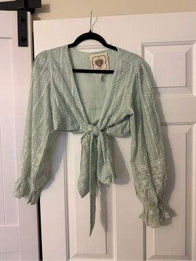 MADE WITH LOVE Sage Green Crop top